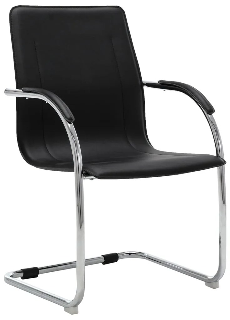 vidaXL Kancelárska stolička, perová kostra, čierna, umelá koža