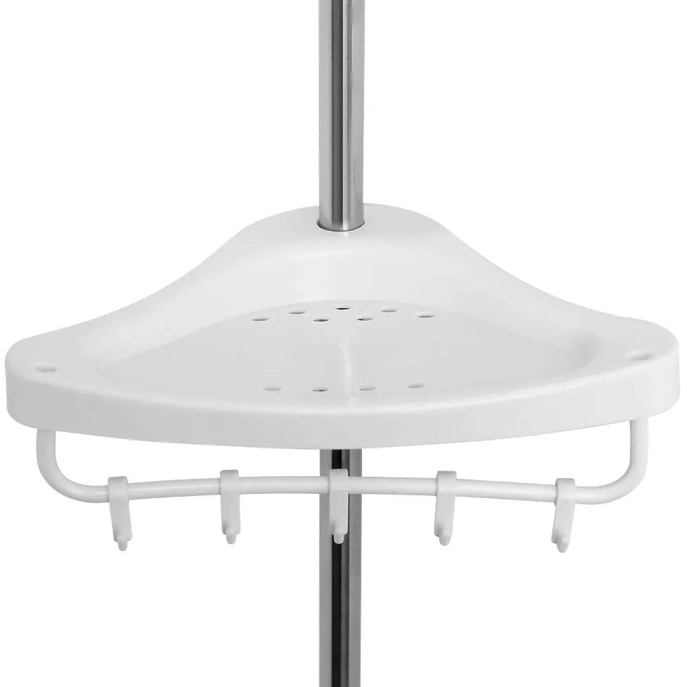 Deuba Teleskopický regál do sprchy DELMO, 92-306 cm, biela