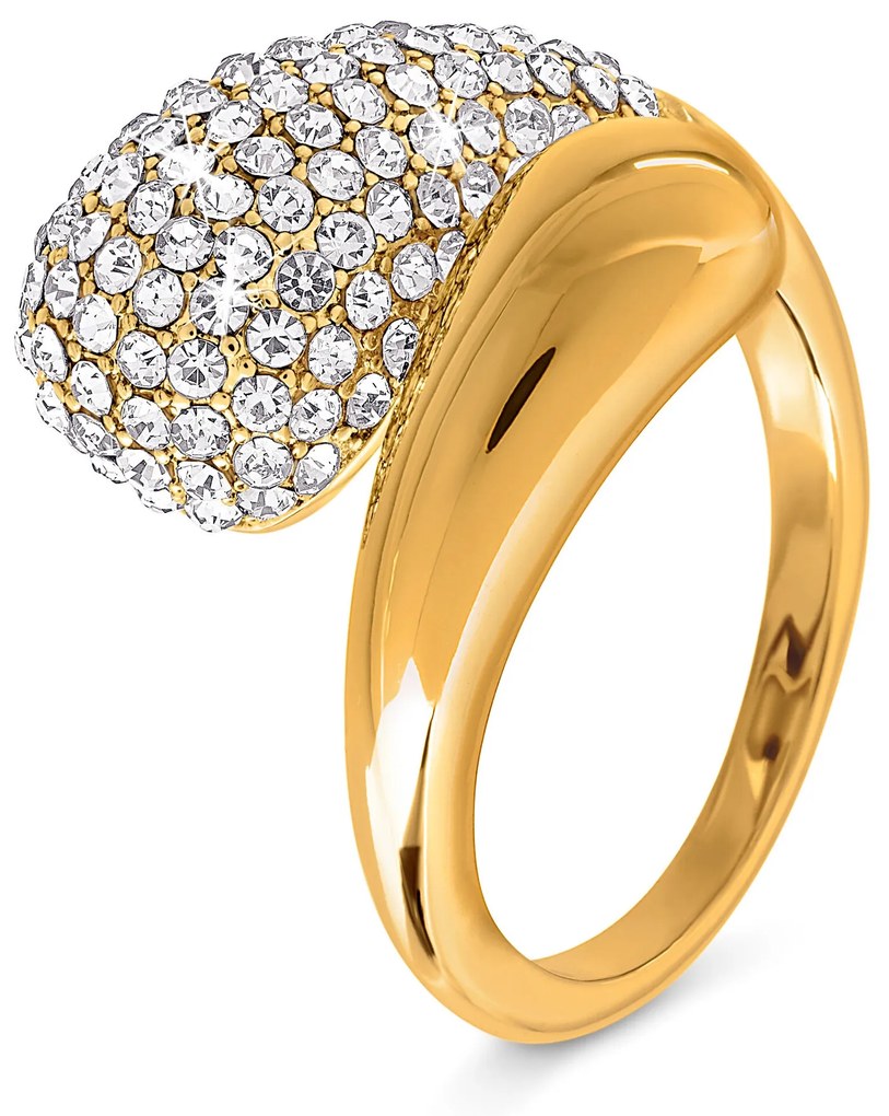 Prsteň »Tropfen« s krištálmi