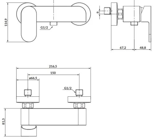 Cersanit S951-319 - Sprchová batéria CREA lesklý chróm