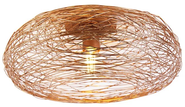 Dizajnové stropné svietidlo medený ovál - Sarella