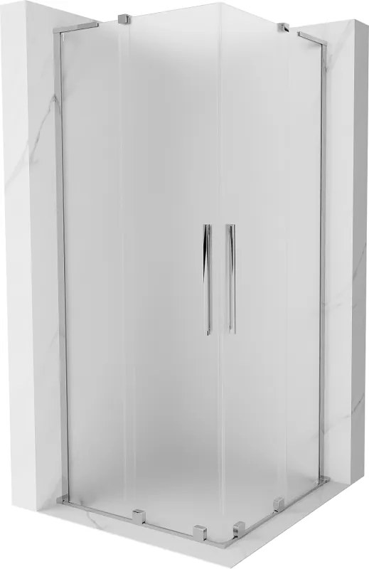 Mexen Velar L Duo, sprchový kút s posuvnými dverami 80 x 80 cm, 8mm sklo námraza, chrómová, 871-080-080-02-33-01