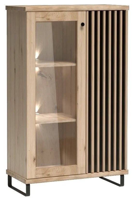 Vitrína Moderno C3 86 cm dub Artisan/čierna