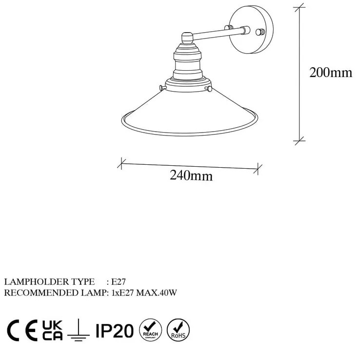 Nástenné svietidlo v zlatej farbe ø 24 cm Conical – Opviq lights