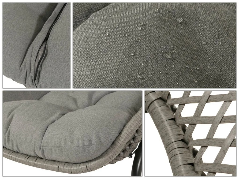 Súprava 2 kresielok a stolíka HWC-N33 - sivá, čalúnenie tmavosivá