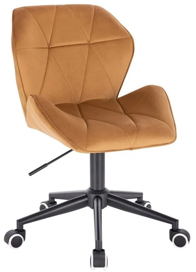 LuxuryForm DESIGN Stolička MILANO MAX VELUR na čiernej podstave s kolieskami - hnedá