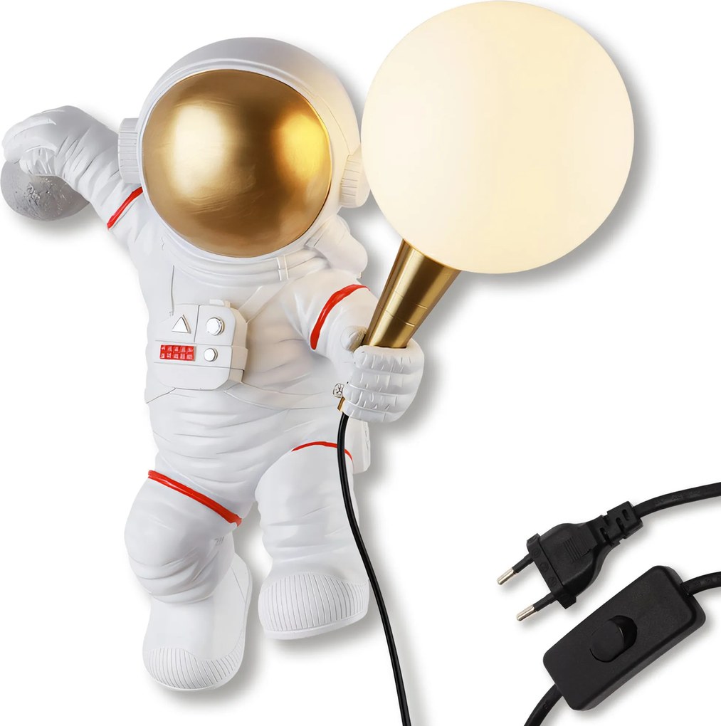 Toolight Toolight, nástenné svietidlo ASTRONAUT APP1804-1W COSMO, biela-zlatá, OSW-04389