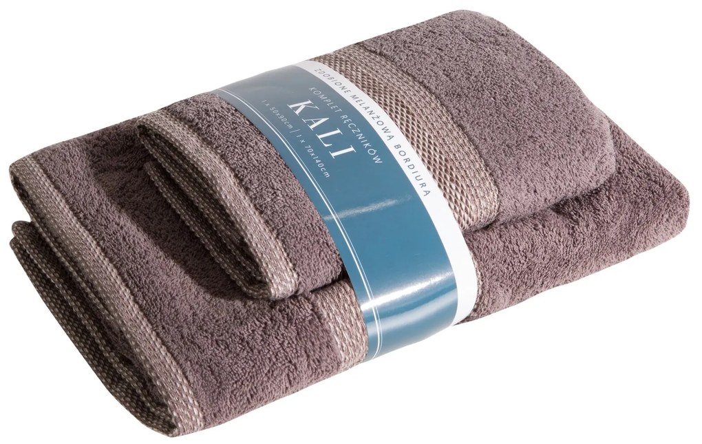 BAVLNENÝ UTERÁK KALI SADA 1KS 50X90 CM, 1KS 70X140 CM HNEDÁ