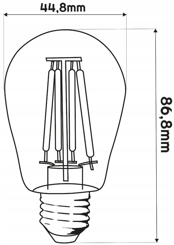 BERGE LED žiarovka E27 3W s teplým vláknom 2700K na girlandy