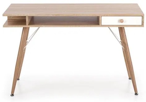 PISACÍ STÔL LEOS DUB SONOMA / BIELY 120 cm