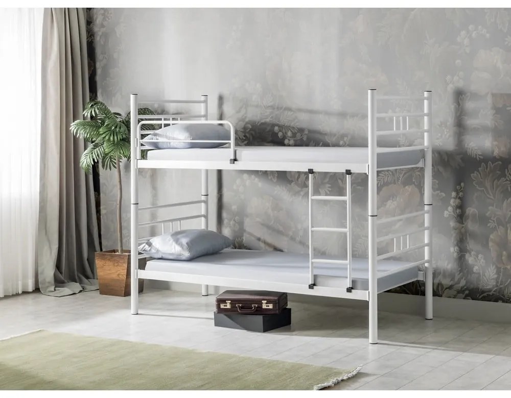 Biela poschodová detská posteľ 90x190 cm R70 – Kalune Design