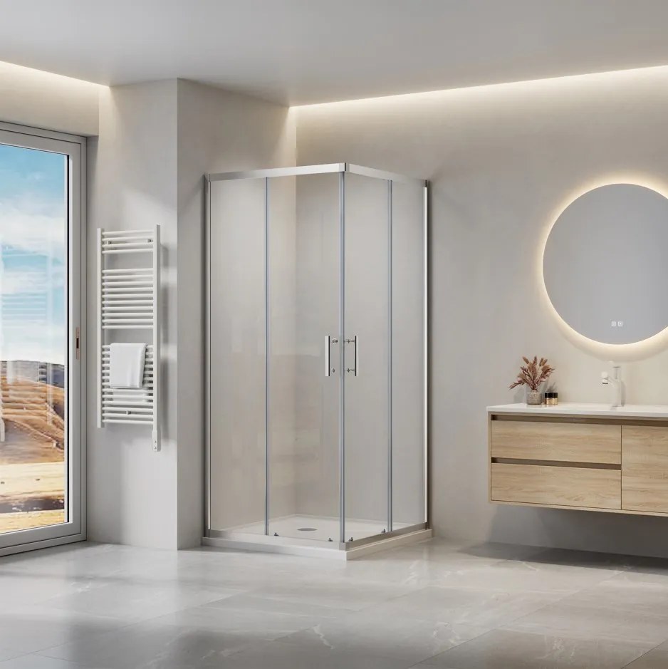 Erga Tucson, sprchový kút s posuvnými dverami 110(dvere) x 120(dvere) x 190 cm, 6mm číre sklo, chrómový profil, ERG-S02-TUCSON-D110D120-CL-CR