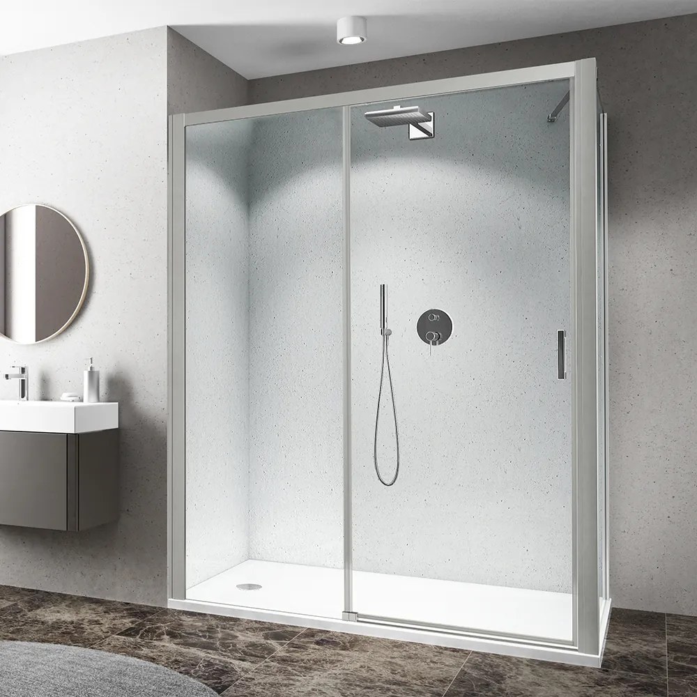 Roth Obdĺžnikový sprchový kút CI D2L(R)+CI FXP, brillant - bez vaničky ROTH-Variant: dvere: 140 cm, bočná stena: 70 cm - (CI D2R/1400_CI FXP/700), RO…