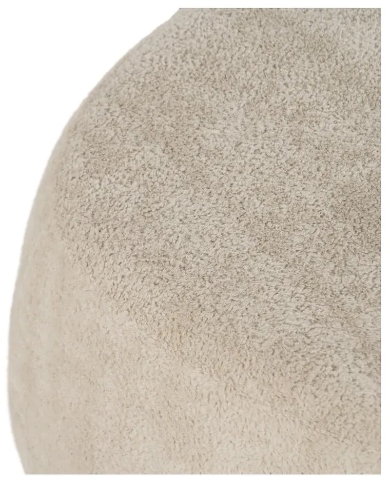 Béžový taburet z textílie buklé – Ixia