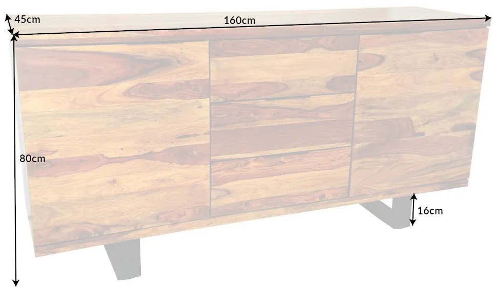 Dizajnová komoda Falco II 160 cm Sheesham