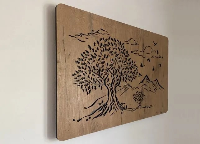 Podsvietený obraz na stenu Dva stromy