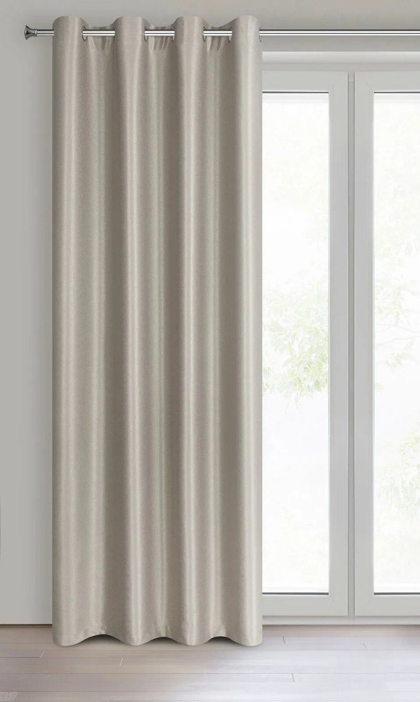 ZATEMŇOVACÍ ZÁVES NA KRÚŽKOCH SELINA 140X250 CM TMAVOBÉŽOVÁ