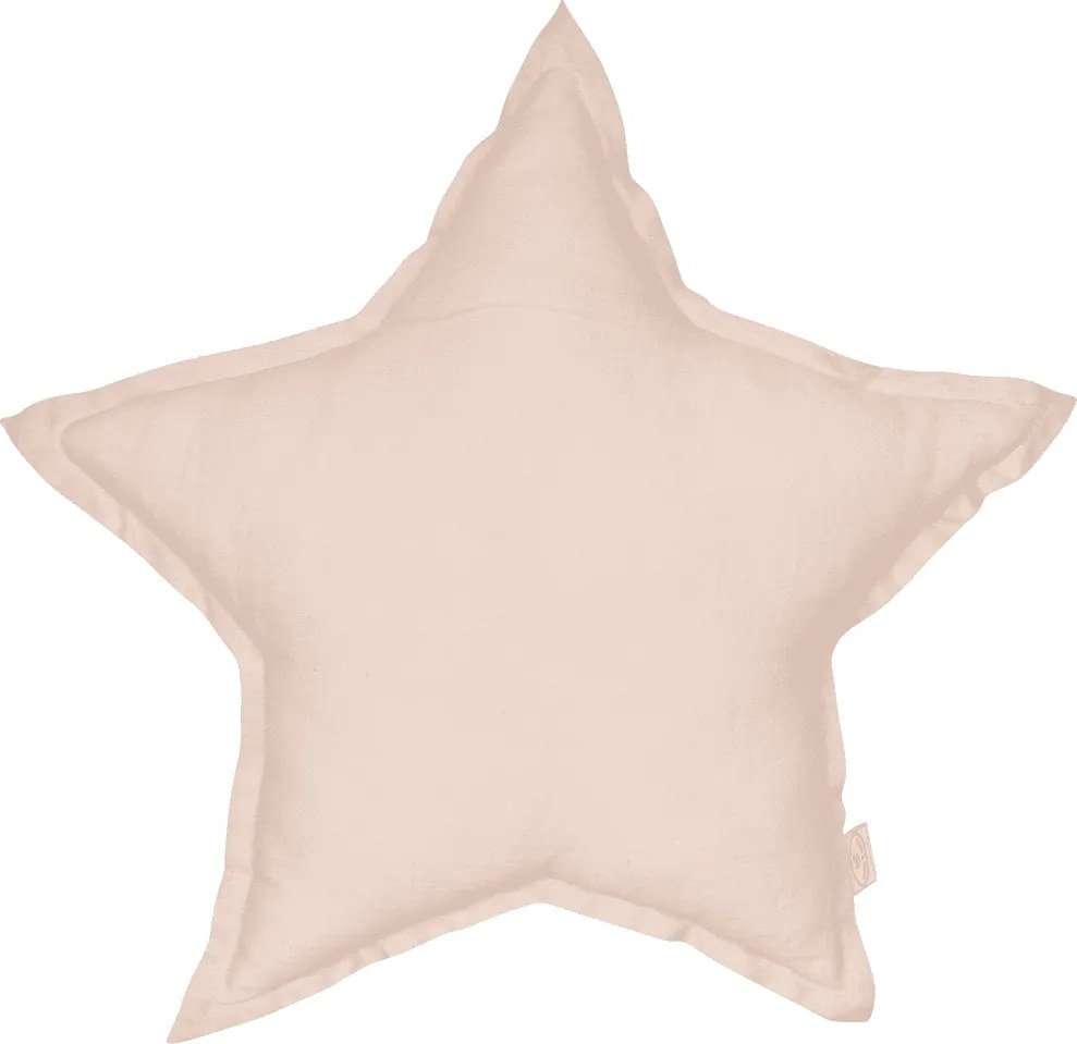 Ľanový vankúš hviezda púdrovo ružová 50 cm