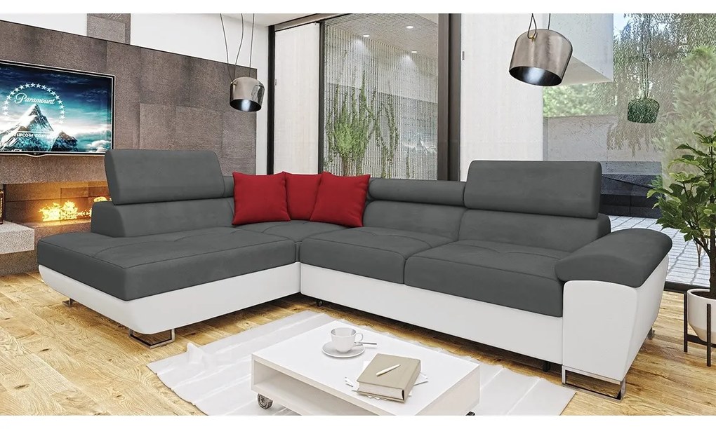 Rohová sedačka Alvin, Dostupné poťahy: Magic Velvet 2227 + Magic Velvet 2227 + Evo 29, Strana: ľavá