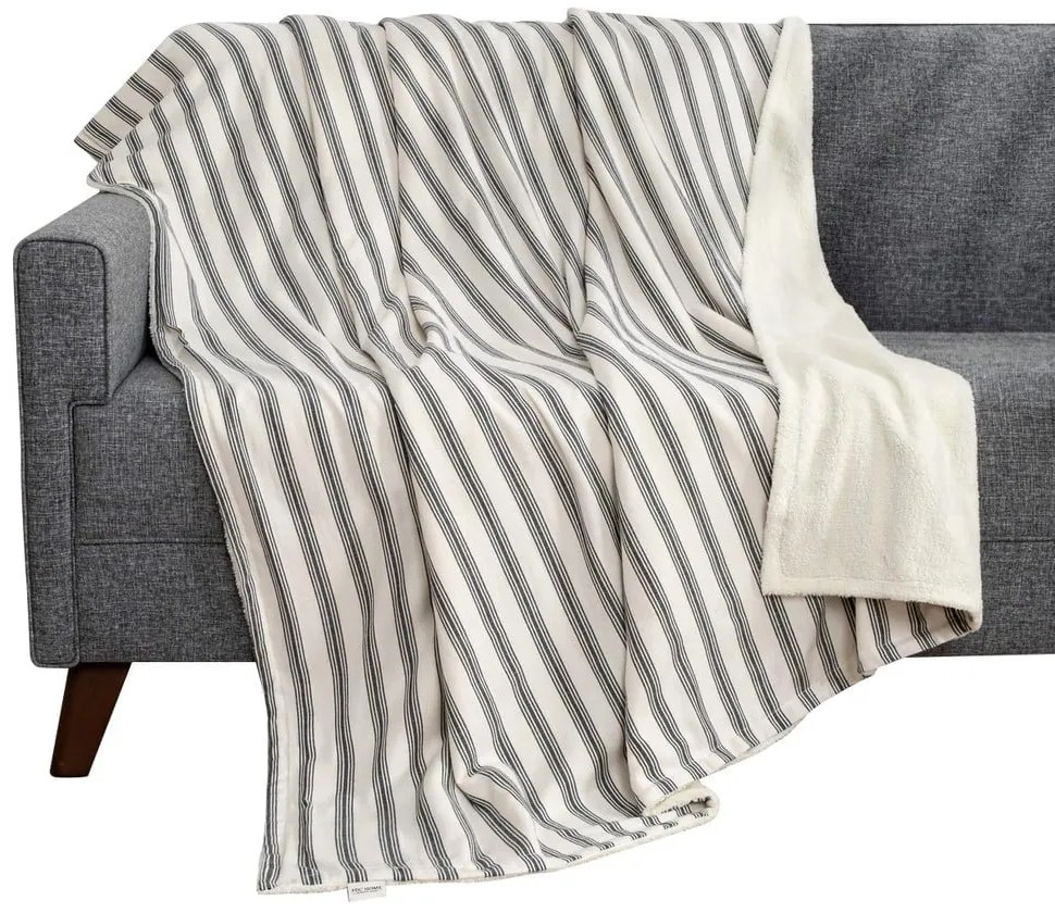 Biela/antracitová deka 150x190 cm Soren Wellsoft – Mijolnir