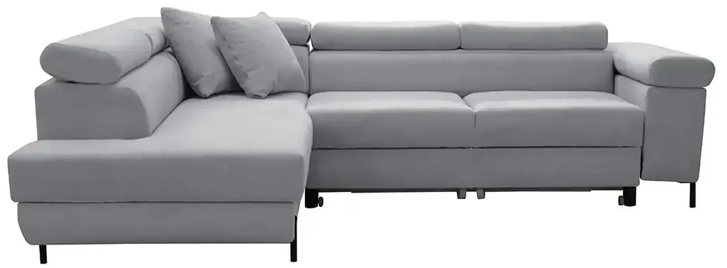 Rohová sedacia súprava s funkciou spania, vlnité pružiny SAMSUN, ľavá Sivá