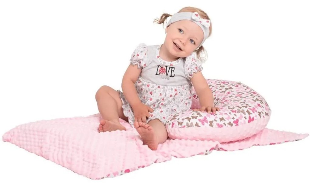 Dojčiaci vankúš New Baby Kvety biely