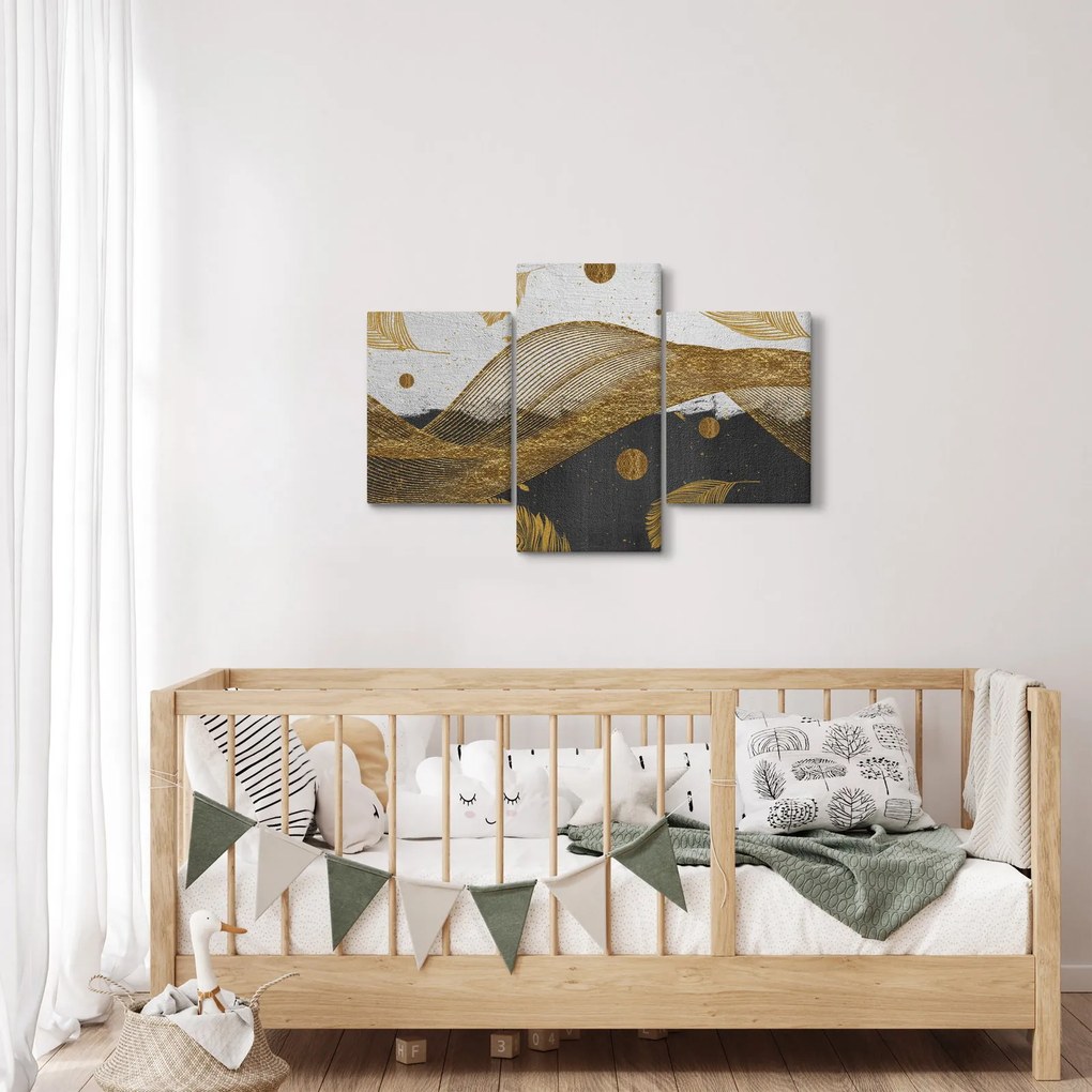 Obraz - Zlaté pierka (90x60 cm)