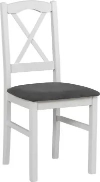 Jedálenská stolička Níla, biela/tmavo šedá látka%