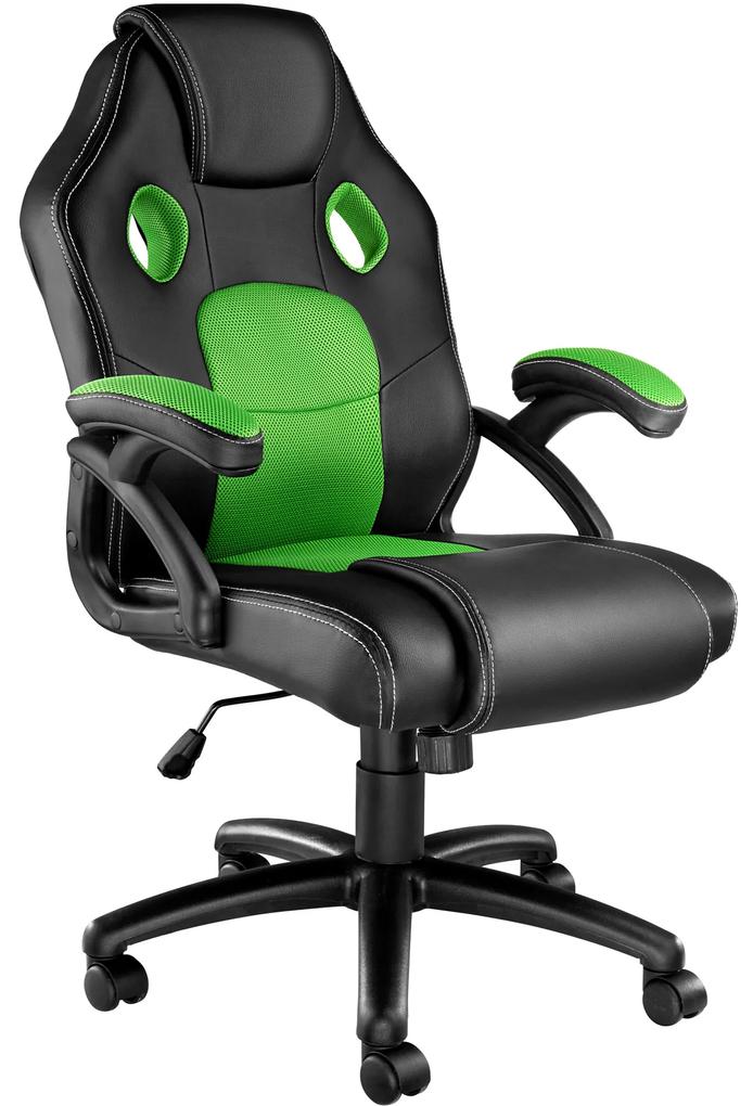 tectake 403455 kancelárska stolička v športovom štýle mike - čierna/zelená