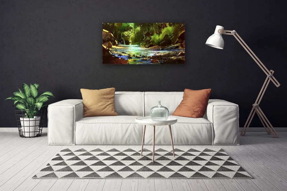 Obraz na plátne Les jazero kamene príroda 120x60 cm