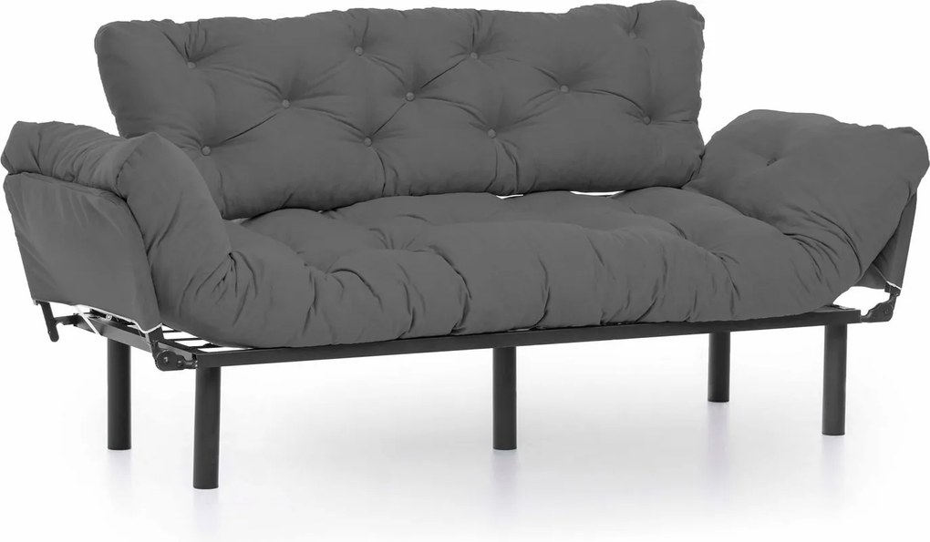 Třímístná rozkládací pohovka Nitta 185 cm šedá