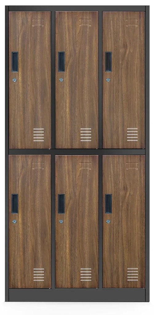 Kovová šatníková skriňa IGOR: antracit/orech (1344)