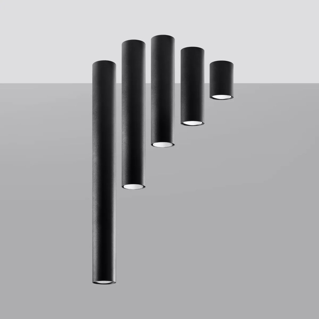 Stropné svietidlo Lagos, 1x čierne kovové tienidlo, (60 cm)