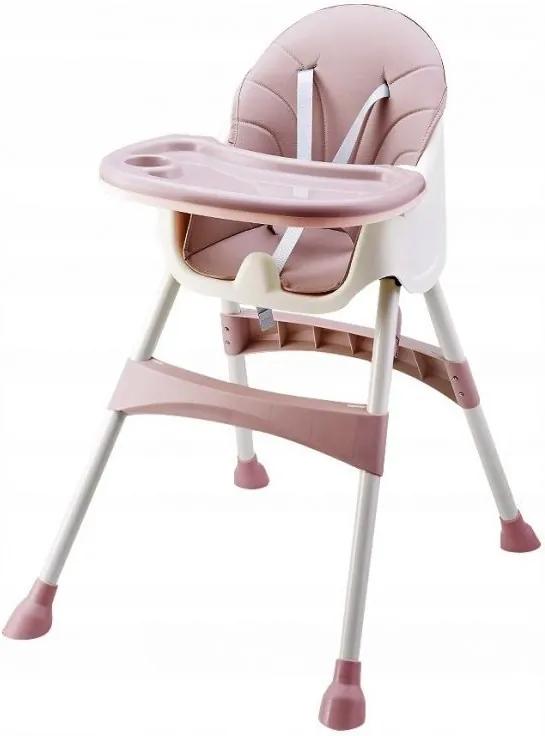 Jedálenská stolička 2v1 Eco Toys, ružová