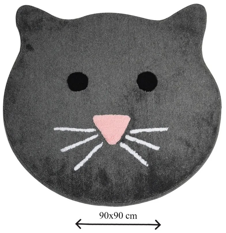 Koupelnová předložka Cat 90 cm šedá