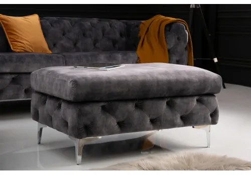 Taburetka 41135 Modern Barock Zamat Šedá  - Komfort-nábytok