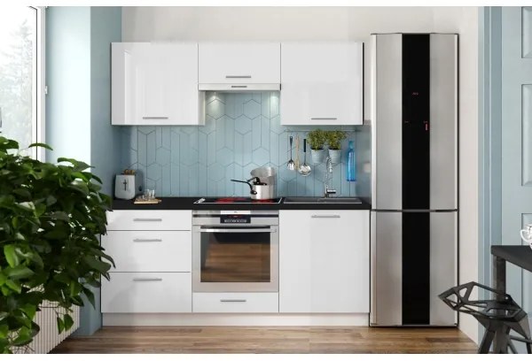 Kuchynská linka CELESTE 180 cm lesklá biela