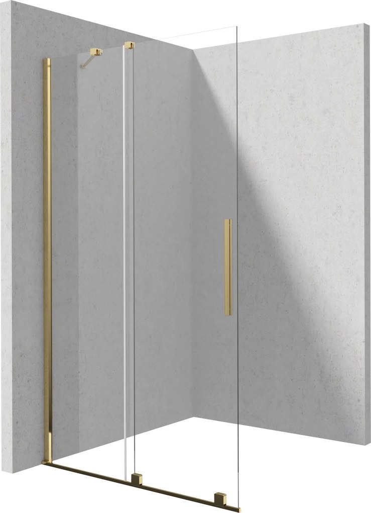 Deante Sprchová zastena Walk-in Prizma, posuvná - KTJ Z39R 90 cm, zlatý lesk - bez vaničky