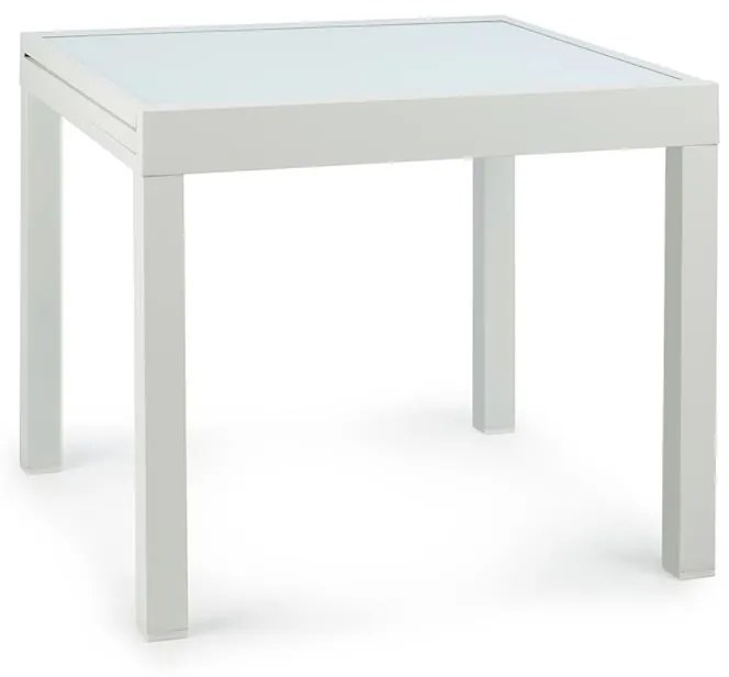 Blumfeldt Pamplona Extension, záhradný stôl, 180 x 83 cm max., hliník, sklo, biely