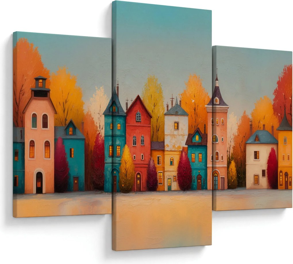 Obraz - Jesenná dedina (90x60 cm)