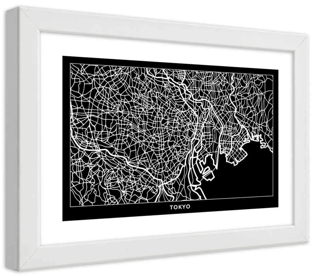 Gario Plagát Plán mesta Tokio Farba rámu: Bez rámu, Rozmery: 90 x 60 cm