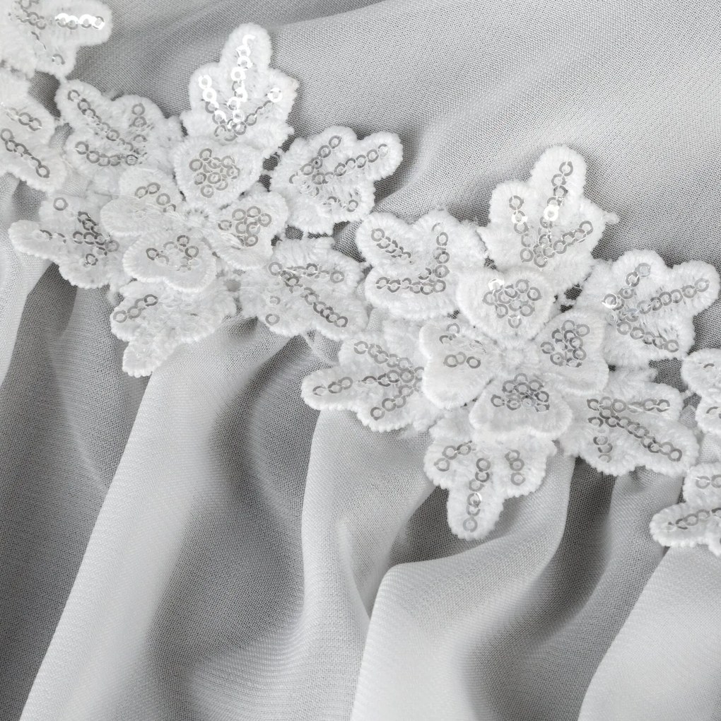 VIANOČNÁ ZÁCLONA NA PÁSKE FLAKE 350X160 CM BIELA