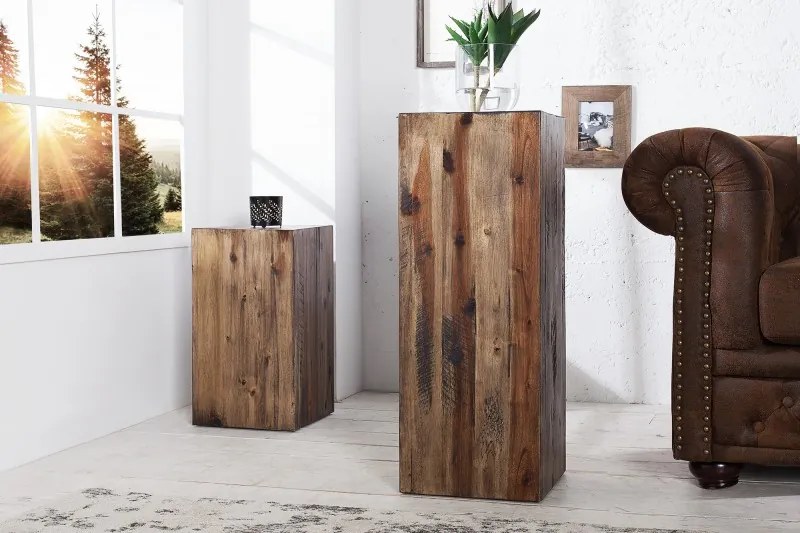 Dizajnový stĺp Columna 50cm vintage hnedá agát