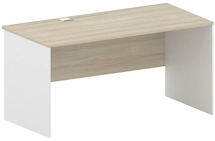 Kancelársky písací stôl FUTURE do paravánu, 1700 x 800 mm, biela/dub