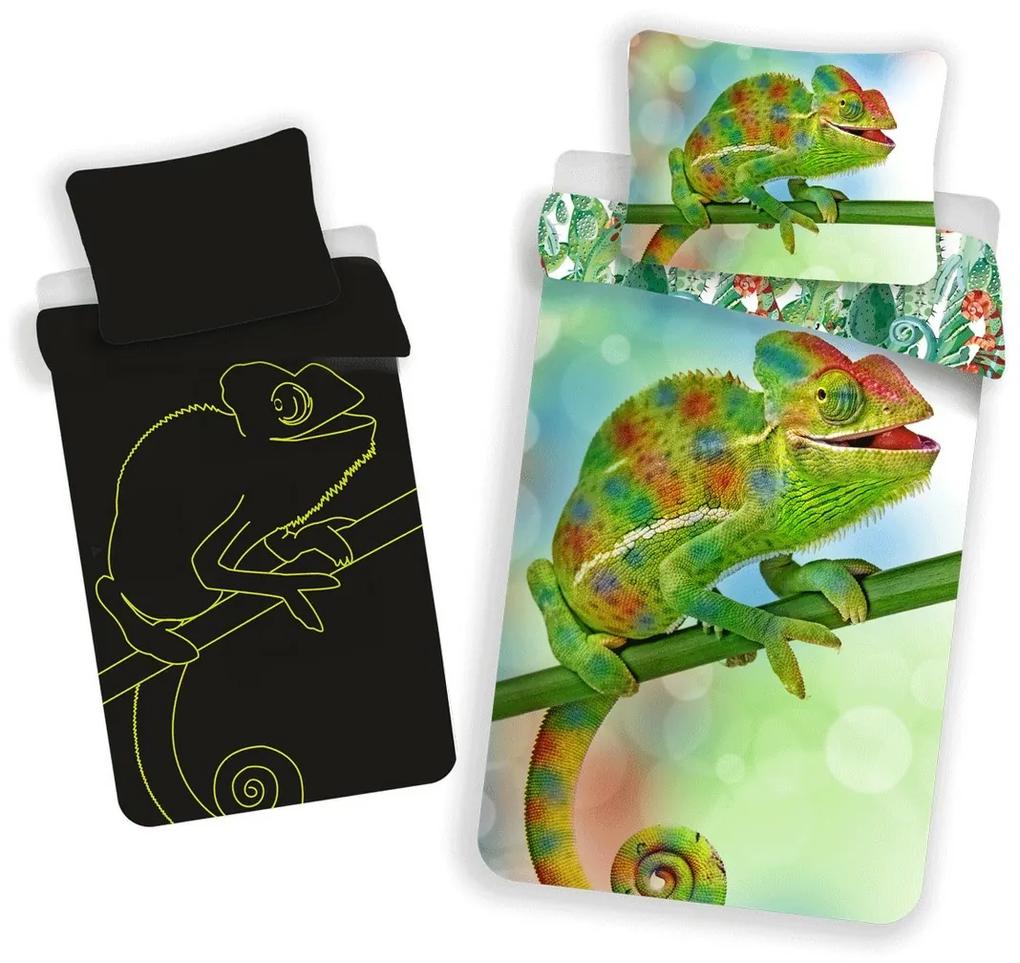 Jerry Fabrics Bavlnené obliečky Chameleón svietiace, 140 x 200 cm, 70 x 90 cm