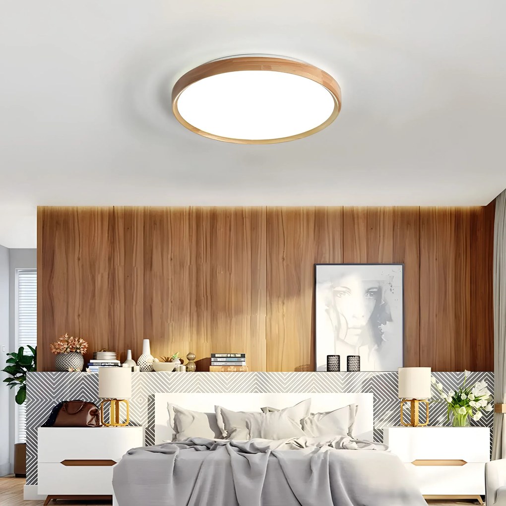 Toolight Toolight, LED stropné svietidlo 40cm, 24W, 4000lm, G116-C, prírodná hnedá-biela, OSW-06382