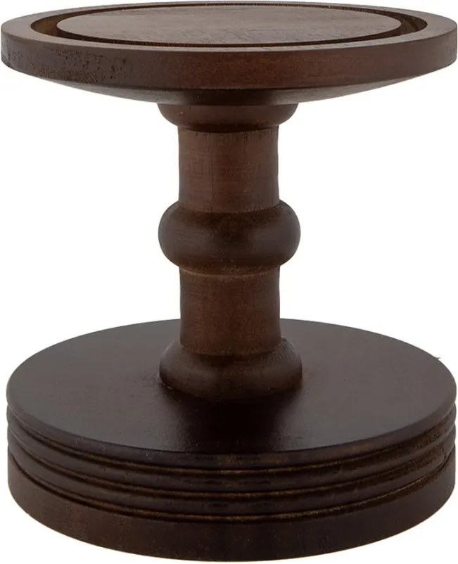 Hnedý drevený podnos so skleneným poklopom Ricco - Ø 14*34 cm