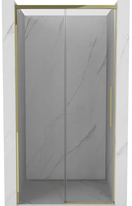Mexen Rox, posuvné sprchové dvere 130 cm, číre sklo, zlatý profil, 8C2-130-000-50-00