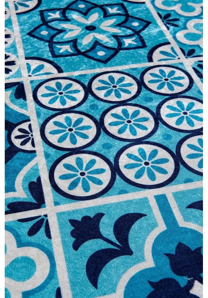 Modré kúpeľňové predložky v súprave 2 ks 60x100 cm Ceramic – Foutastic