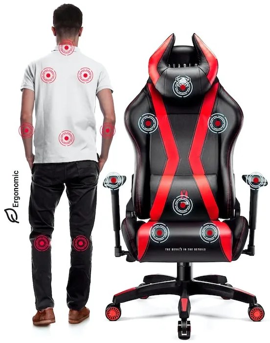 Herné kreslo Diablo X-Horn 2.0 Normal Size: Čierno-červené Diablochairs